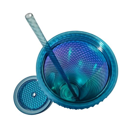 Starbucks 2023 Gradient Blue Studded Bling Ombrรฉ Venti 24oz Cold Cup Tumbler - Picture 6 of 6